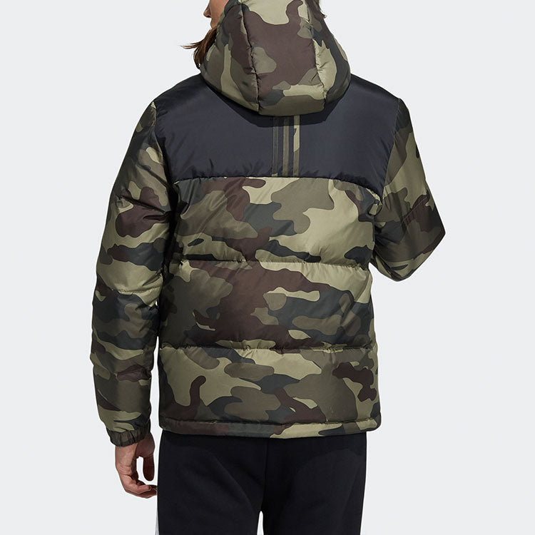 adidas neo M Dwn Camo Puff Camouflage Colorblock Sports With Down Feather Jacket Camouflage H45238