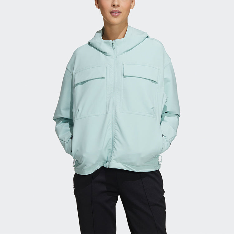 (WMNS) adidas Style Shell Jkt Casual Sports Hooded Jacket Light Blue GR3737