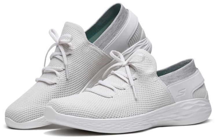 (WMNS) Skechers You Running Shoes White 14960-WHT