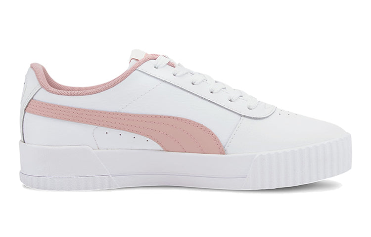 (GS) PUMA Carina L Casual Board Shoes White/Pink 370677-13