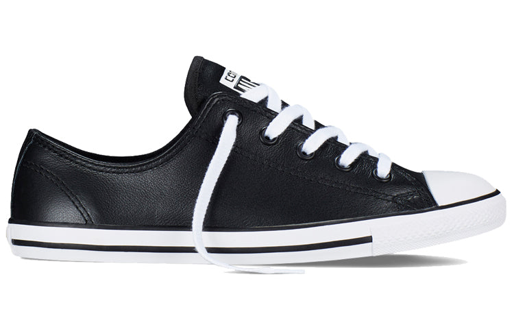 (WMNS) Converse Chuck Taylor All Star Dainty Leather Low Top 'Black White' 537107C