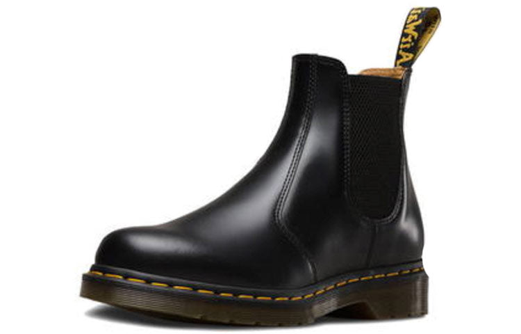 Dr.Martens 2976 Yellow Stitch Smooth Leather Chelsea Boots 'Black' 22227001
