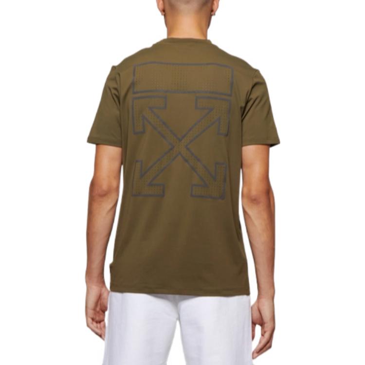 Off-White SS22 Alphabet Arrow Printing Round Neck Short Sleeve Green OMVA025S22FAB0015601
