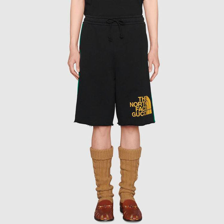 Men's Gucci x THE NORTH FACE Crossover Webbing Printing Cotton Shorts Black 651727-XJDIP-1082