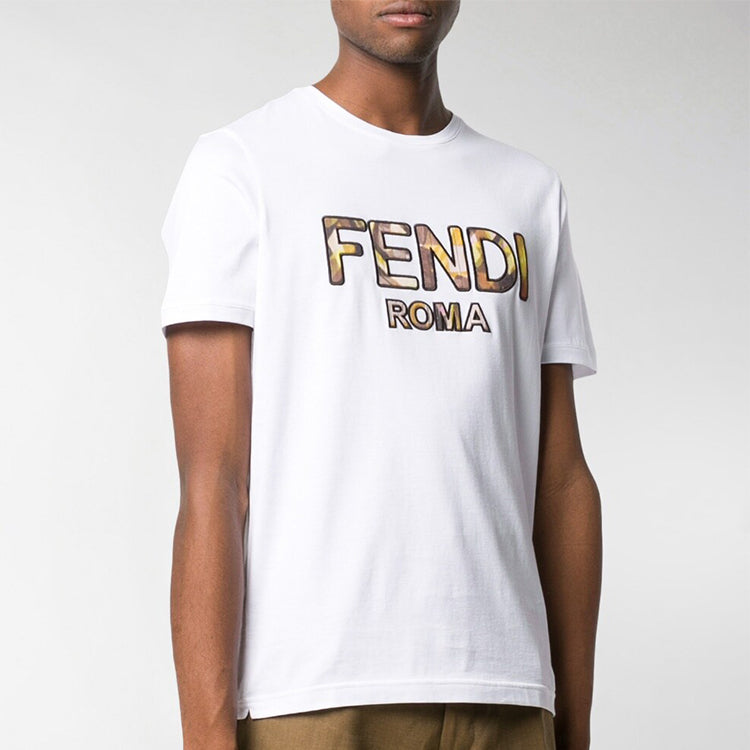 Men's FENDI Cotton Short Sleeve White FY0894ABR9F1AYU