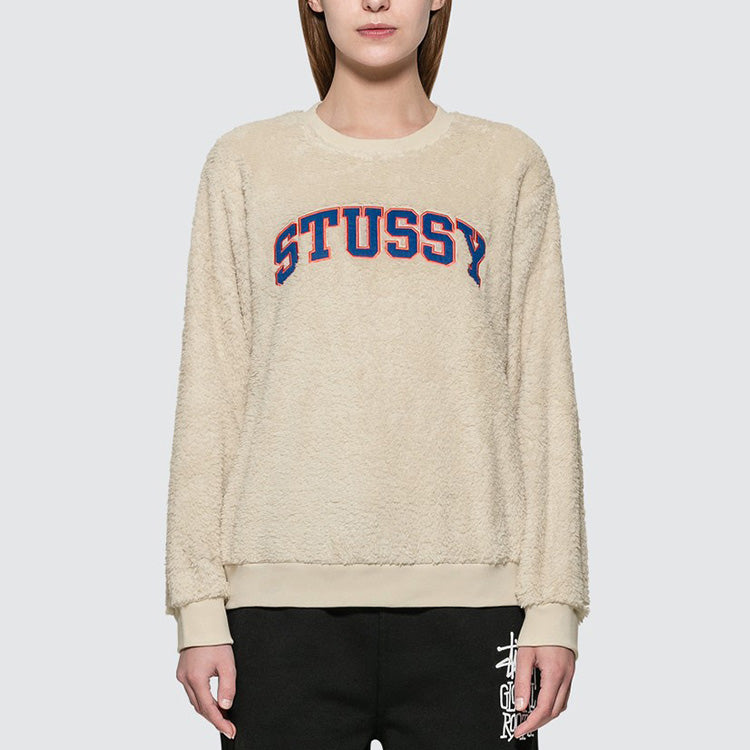 Stussy Pilar Sherpa Logo Round-neck Sweatshirt Natural 218088NATL