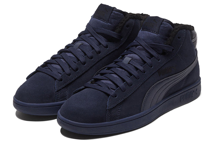 PUMA Smash V2 Mid Wtr Fleece Blue/Black Mid Board Shoes 366810-04