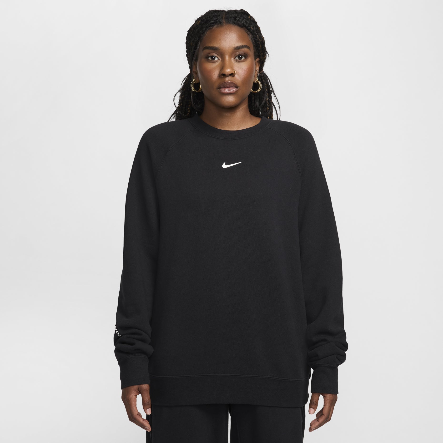 Nike x NOCTA Fleece CS Crewneck Sweatshirt 'Black White' FN8160-010