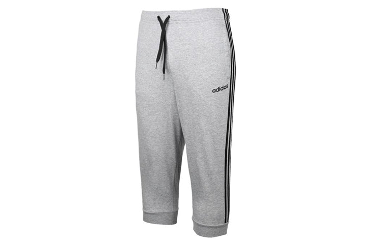 adidas Stripe Logo Printing Drawstring Sports Pants Gray DU7826