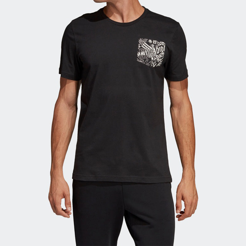 adidas Must Haves Pocket Graphic Tee 'Black' DV3097