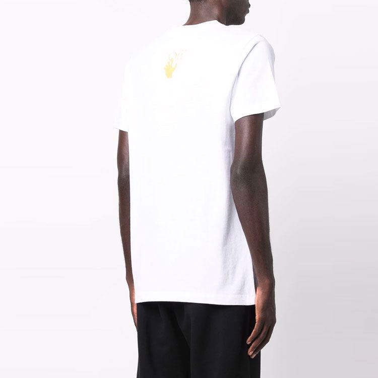 Off-White FW21 Printing Short Sleeve Ordinary Version White OMAA027F21JER0140184