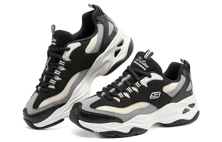 (WMNS) Skechers D'lites 4.0 'Grey Black' 896144-BKW