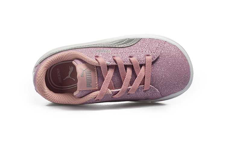 (TD) PUMA Vikky V2 Glitz Casual Board Shoes Grey/Pink 370626-02