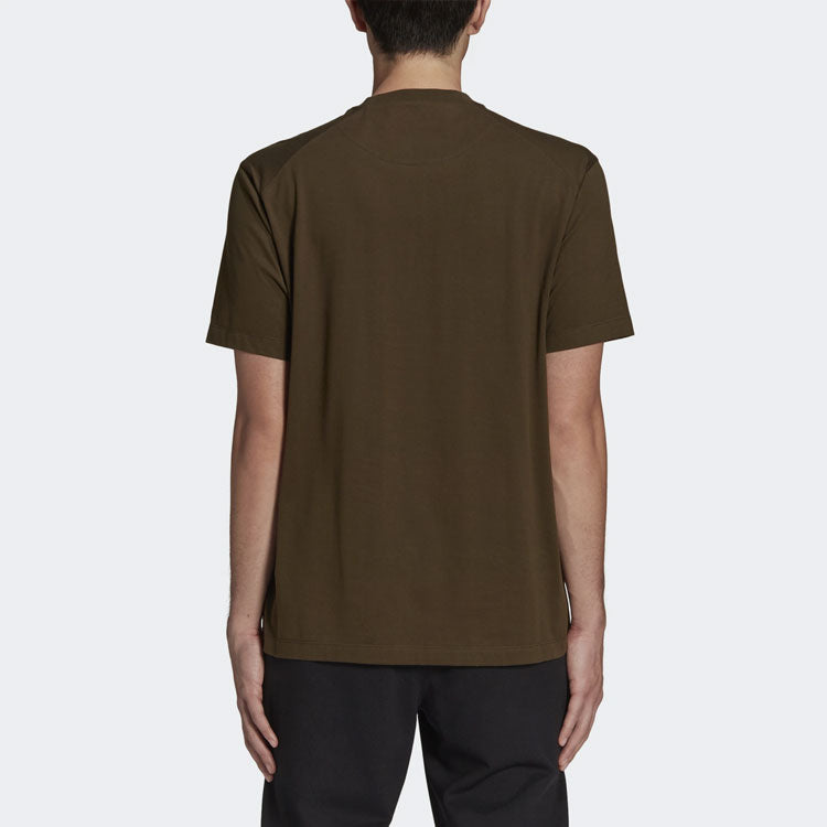 Men's Y-3 SS21 Logo Short Sleeve Dark Green T-Shirt GV4113