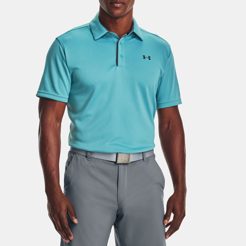Men's Under Armour Tech Golf Breathable Sports Short Sleeve Polo Shirt Blue 1290140-476