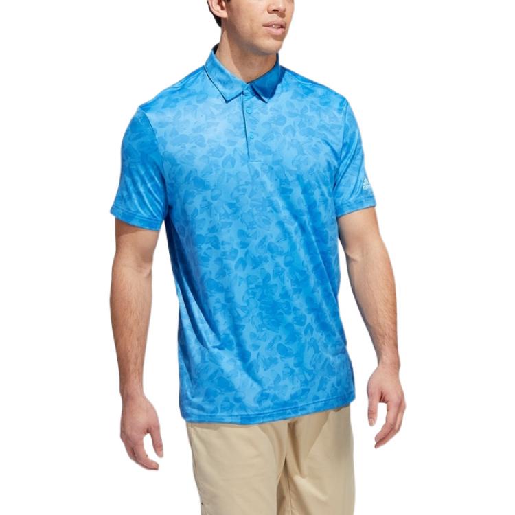 Men's adidas Tie Dye Side Short Sleeve Blue Polo Shirt HF9090