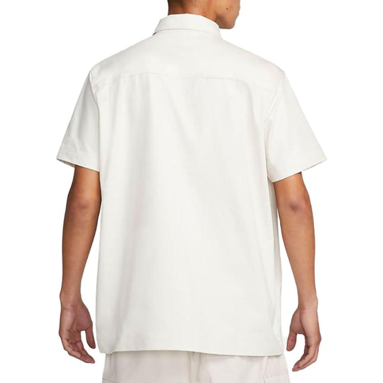 Nike Life Woven Military Short-Sleeve Button-Down Shirt 'White' DX3341-030