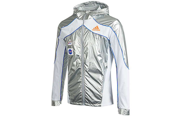 adidas Space Jkt M Casual Running Sports Hooded Jacket Silver GK8816