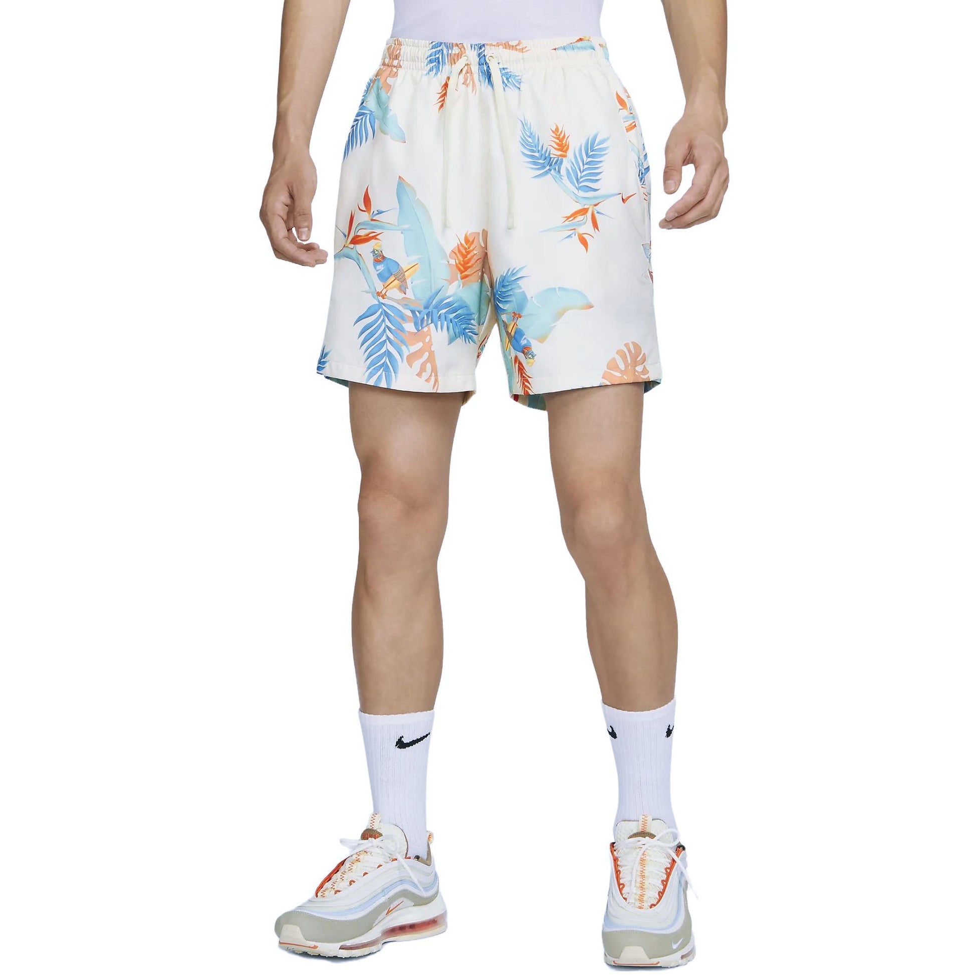Nike Summer Floral shorts 'White & Blue' FQ0350-110