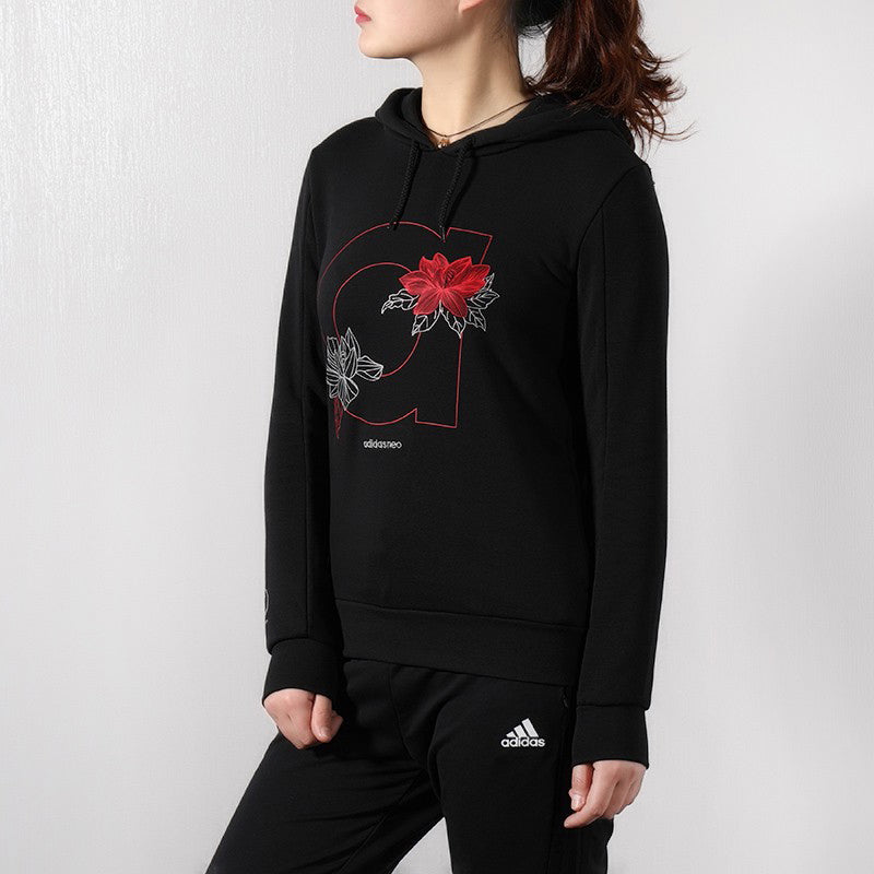 (WMNS) adidas neo Sweat Hd Sports Black DZ7601