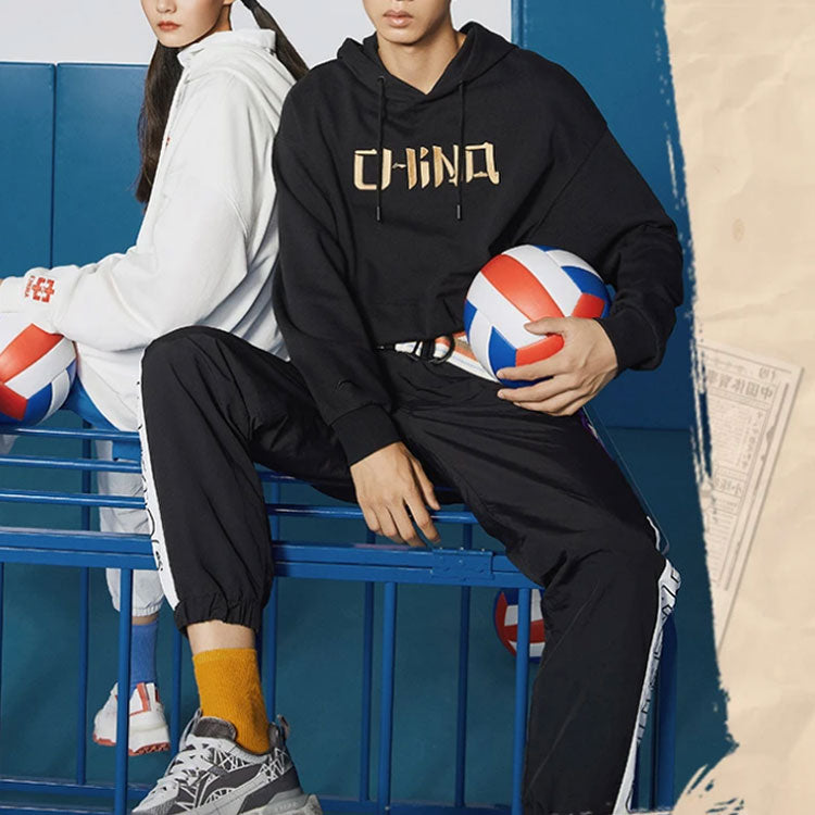 Li-Ning Sports Living Series Alphabet Embroidered Loose Couple Style Hoodie 'Black' AWDRB80-6