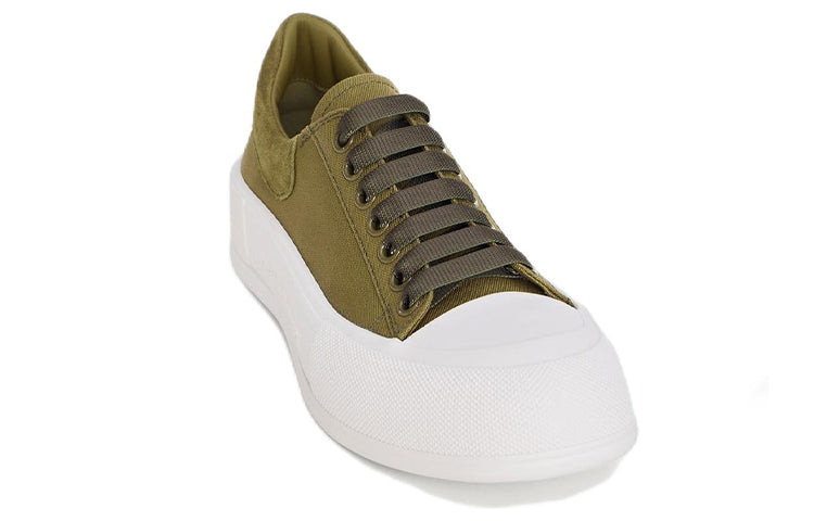 (WMNS) Alexander McQueen Deck Lace Up Plimsoll 'Khaki' 654593W4PQ13227