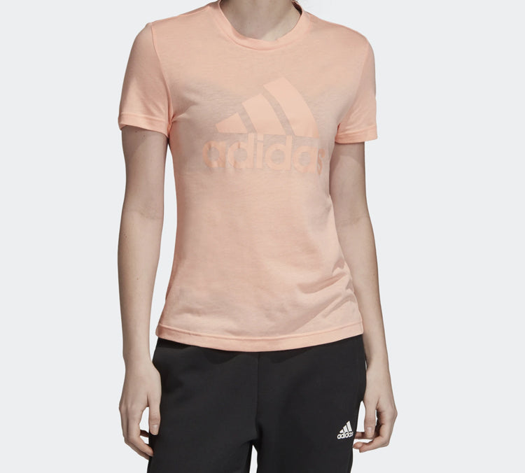 (WMNS) adidas Logo Alphabet Printing Sports Short Sleeve Pink EB3795