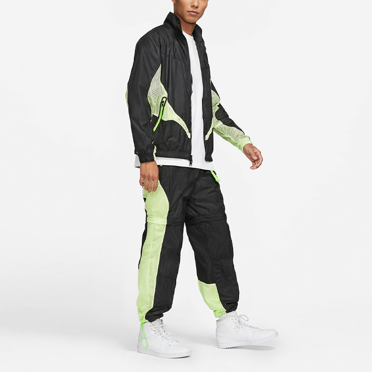 Air Jordan 23 Engineered Splicing Contrasting Colors Mesh Stand Collar Woven Jacket Black DA5623-010