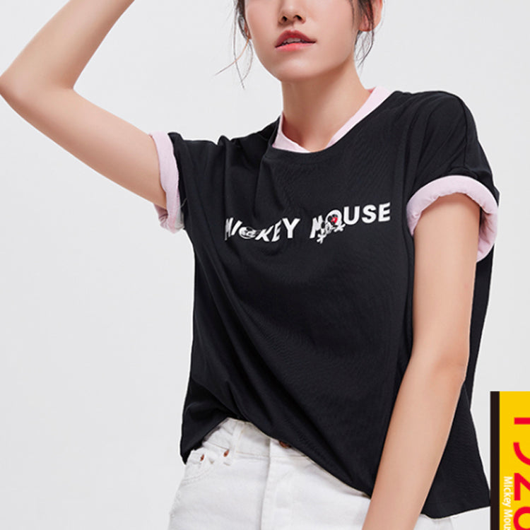Li-Ning x Disney Crossover Sports Fashion Series Loose Round Neck Short Sleeve Black AHSP402-6