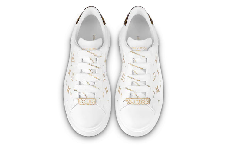 (WMNS) LOUIS VUITTON Time Out Sneakers 'White with Gold Monogram' 1A9HAV