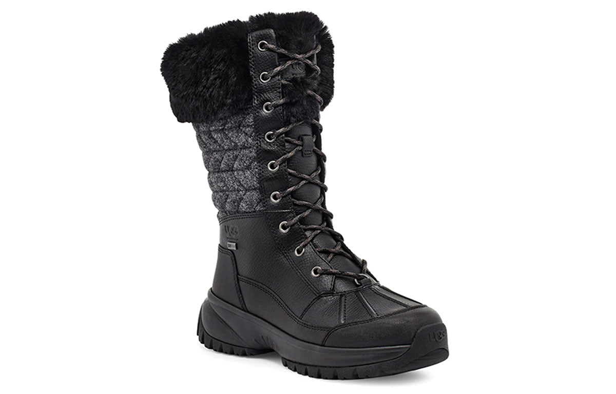 (WMNS) UGG Yose Tall Quilt Snow Boots Black 1116230-BLK