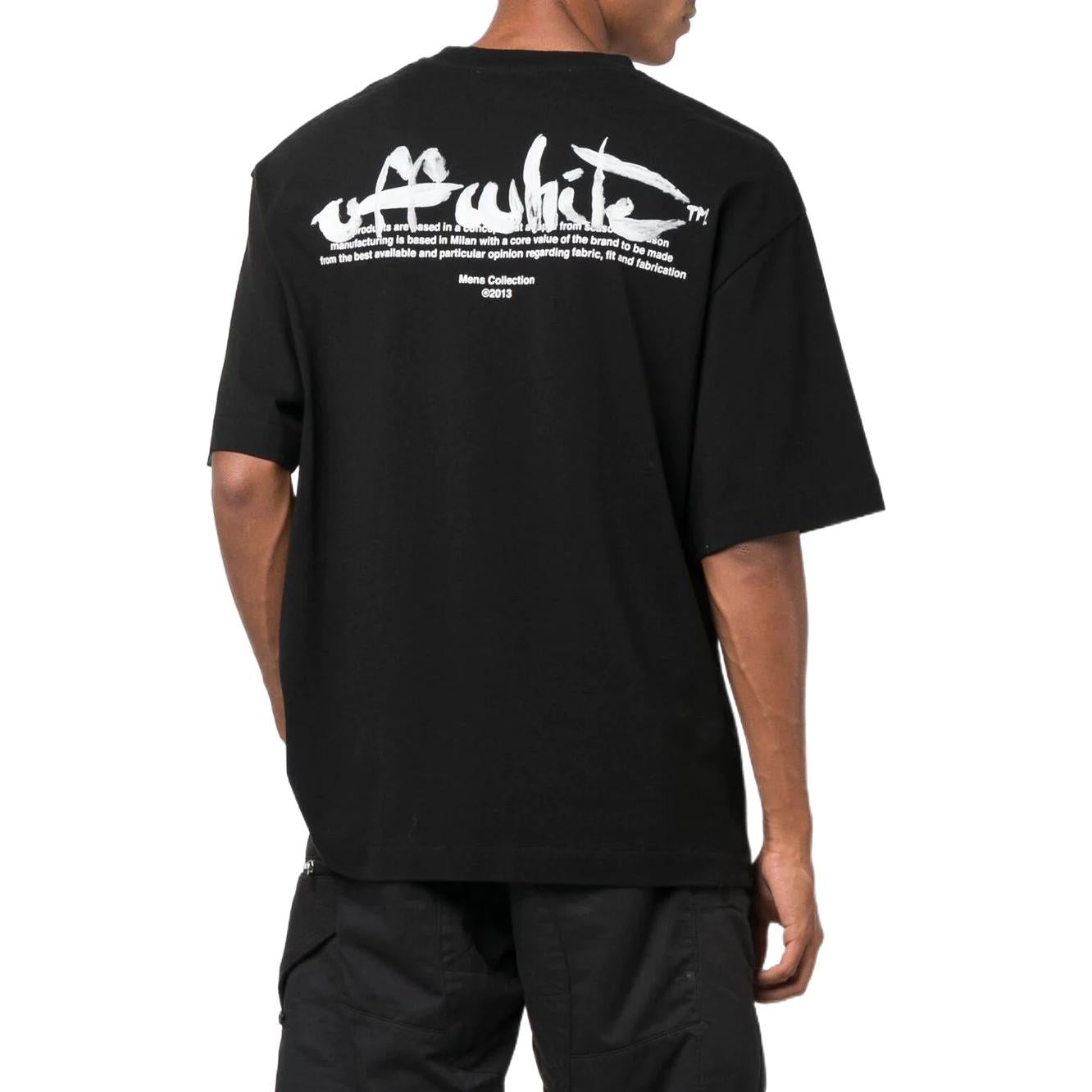 Off-White Paint Script Oversized Skate T-Shirt 'Black' OMAA120F22JER0041001