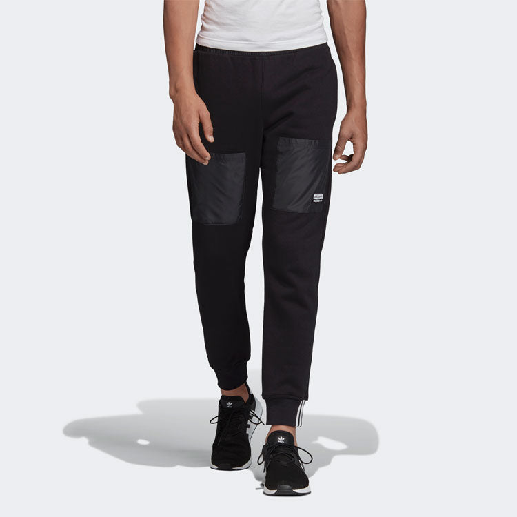 adidas originals Vocal Pants Logo Printing Splicing Bundle Feet Sports Pants Black FP7708