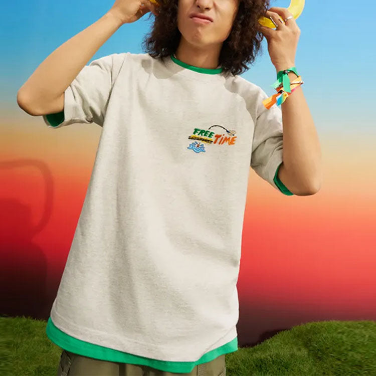 Converse Summer Fishing T-Shirt Asia Sizing 'Grey' 10027222-A02