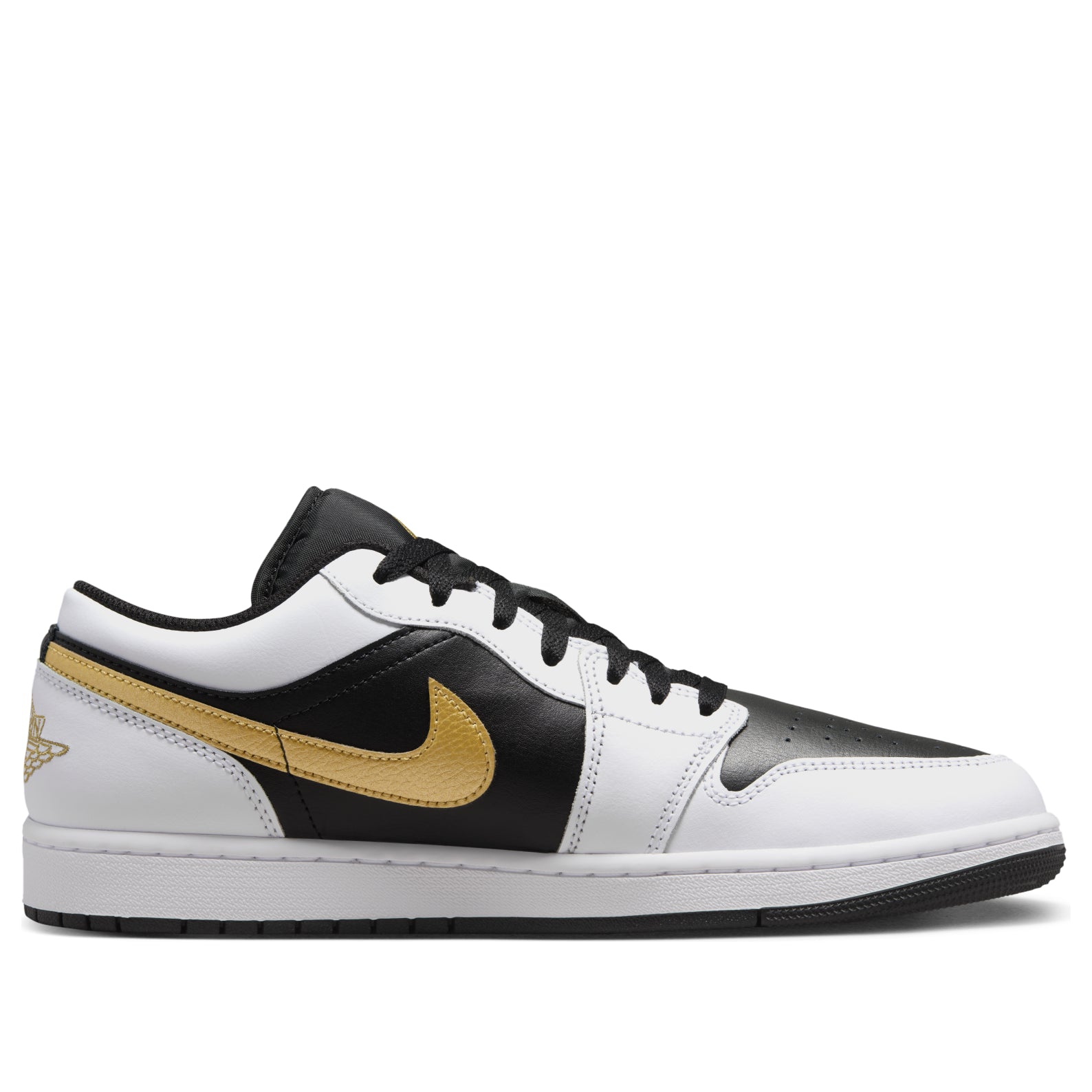 Air Jordan 1 Low 'White Black Metallic Gold Swoosh' 553558-172