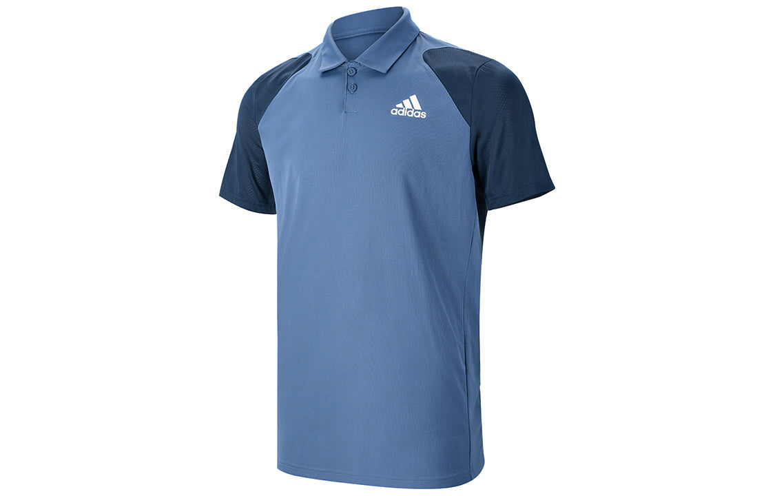 adidas Quick Dry Breathable Sports Short Sleeve Polo Shirt Blue GL5423