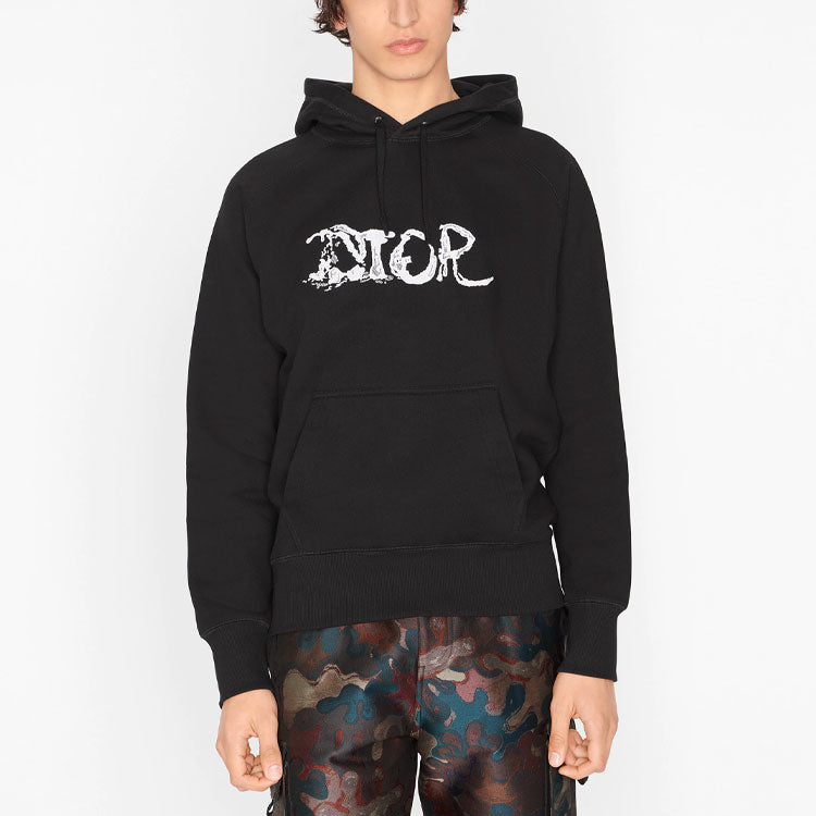 Men's DIOR x PETER DOIG Crossover FW21 Logo Embroidered Pullover Black 143J683B0531-C980