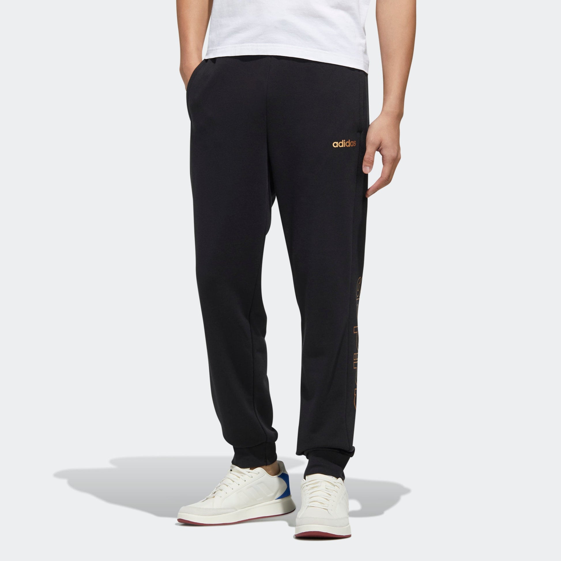 adidas M Ess Br Pnt logo Casual Cozy Bundle Feet Sports Pants Black FM3443