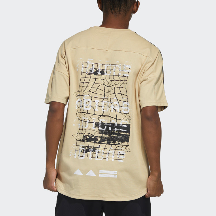 adidas M Artst Gr Tee Printing Sports Round Neck Short Sleeve Beige GN0770