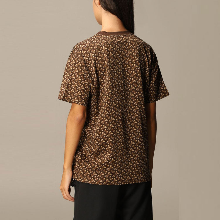 Burberry Exclusive Logo Striped Printed Loose Cotton Brown 80184331