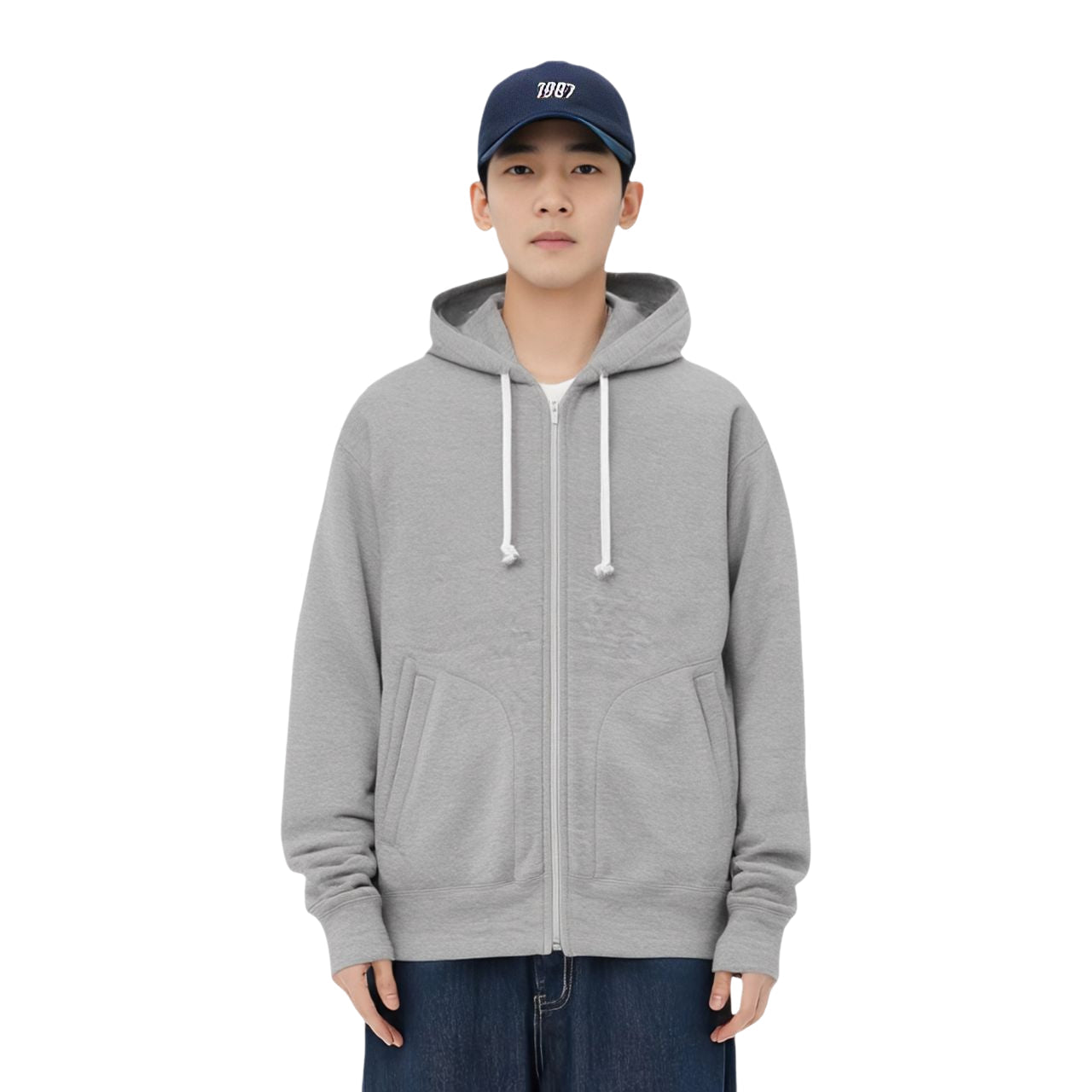 COMME des GARCONS PLAY SS25 Heart Back Emblem Hooded Zip Up 'Grey' AX-T342-051-2