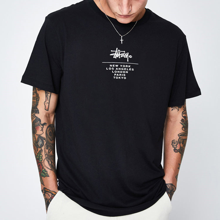 Men's Stussy Alphabet Short Sleeve t Black 2002117