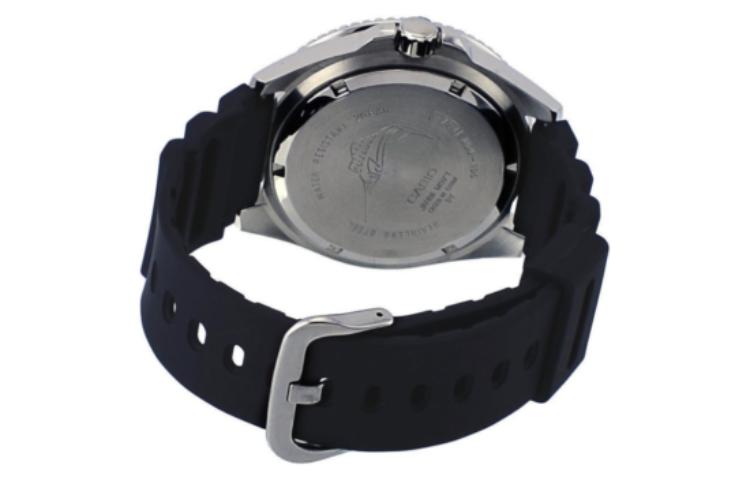 Men's CASIO Series 200m Waterproof Stainless Steel Black Dial Luminous Quartz Watch Mens Green Analog MDV-106B-1A3VCF