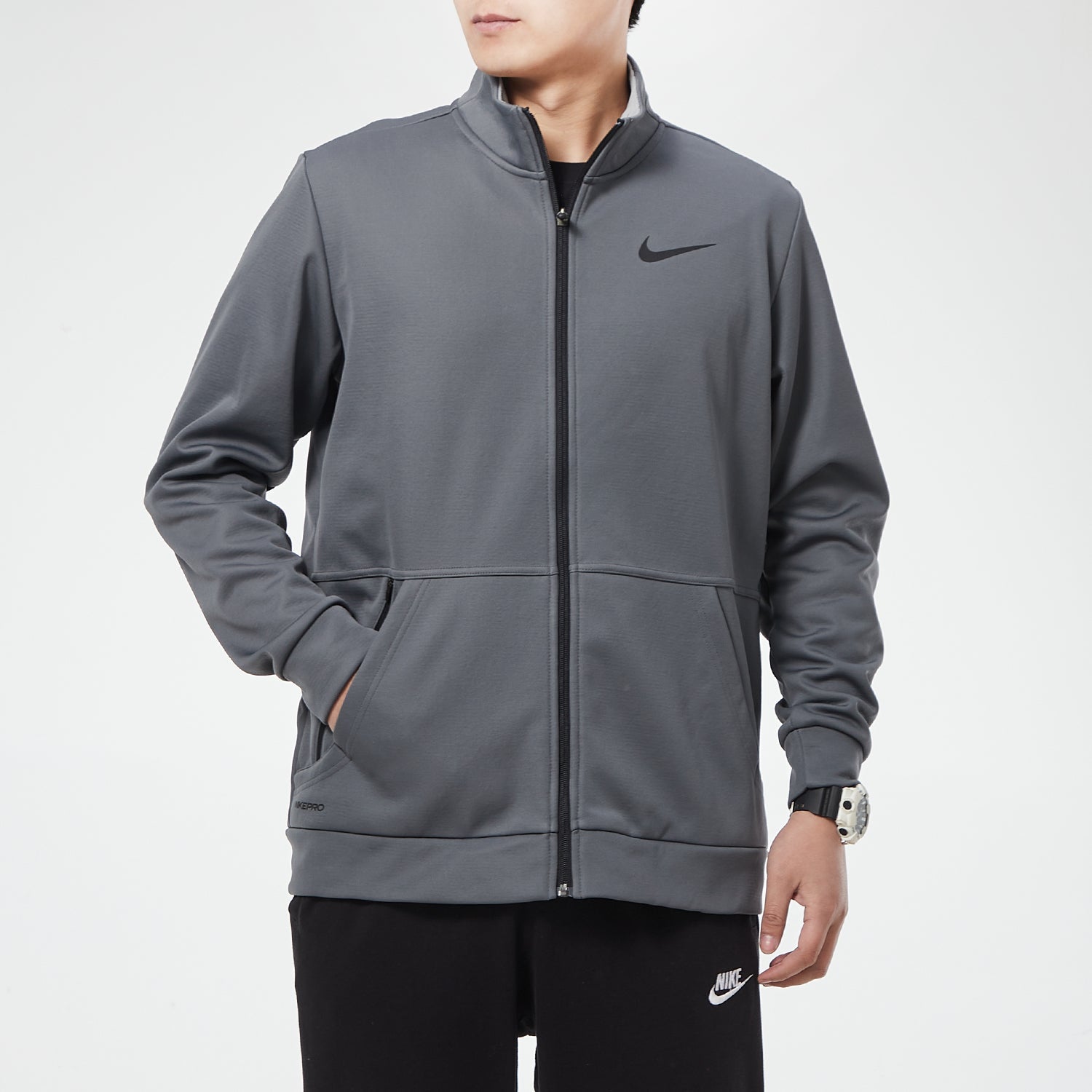 Nike MENS Sports Training Stand Collar Jacket Grey Gray CZ7394-068