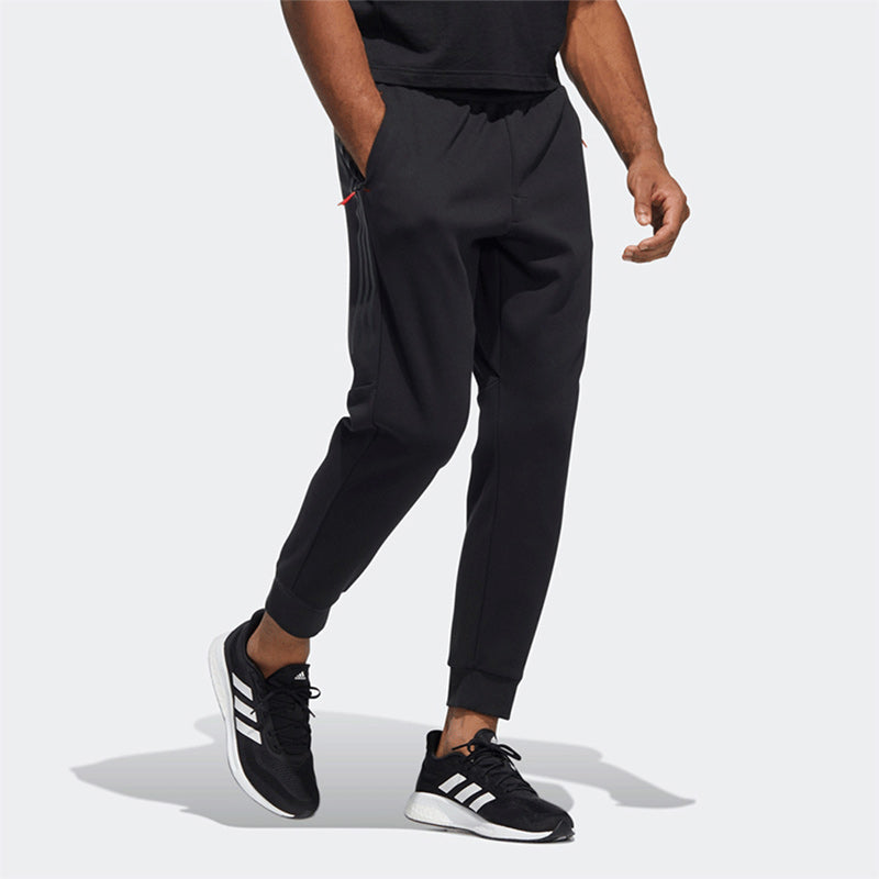 Men's adidas Limited Side Stripe Knit Bundle Feet Sports Pants/Trousers/Joggers Autumn Black HC0253