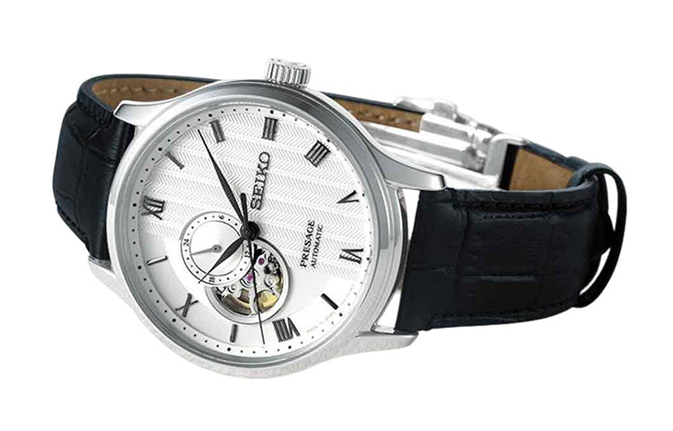 Men's SEIKO Watch PRESAGE Series Japan White Dial Belt Business 4R Movement Automatic / Mechanical Watch SSA379J1