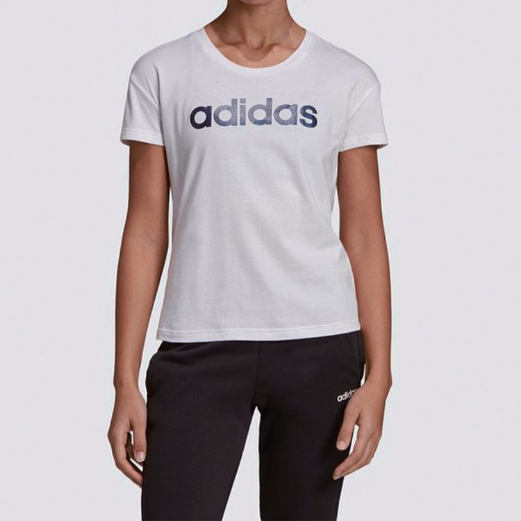 (WMNS) adidas Sports Stylish Casual Round Neck Short Sleeve White EI4579