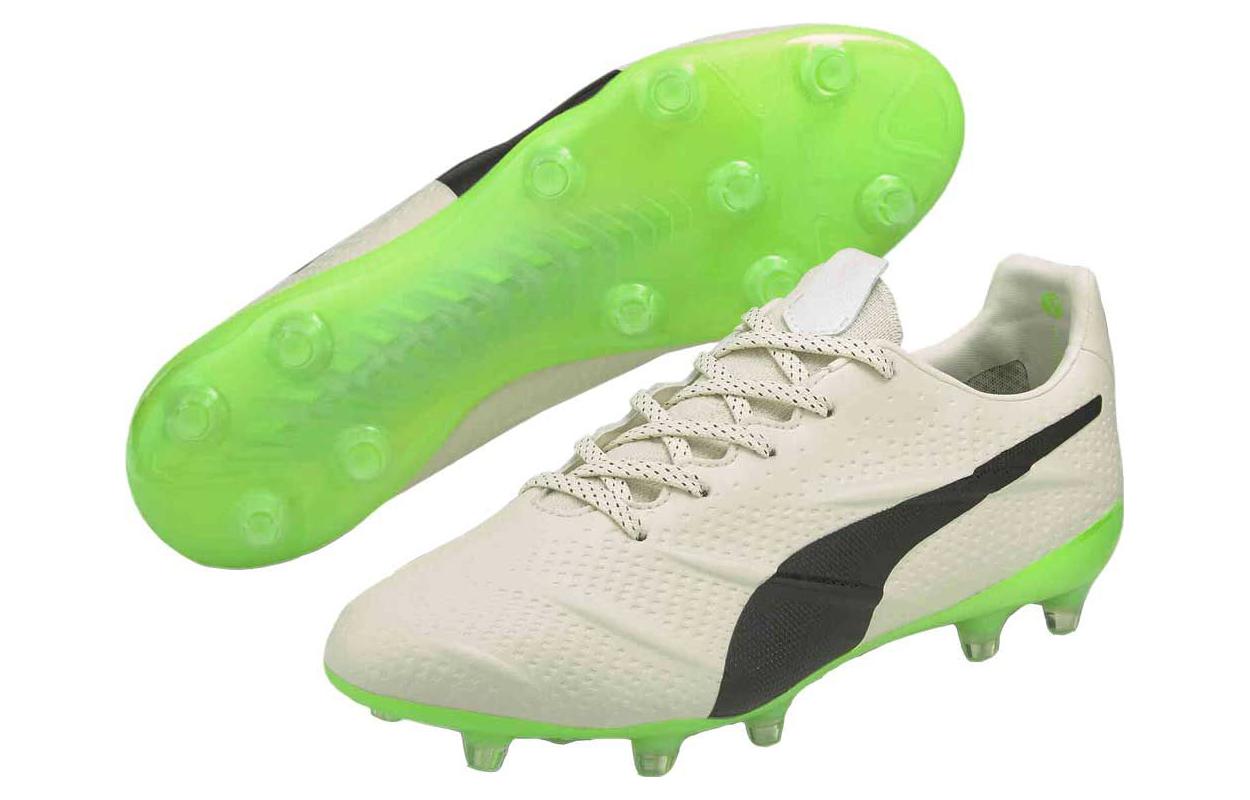 PUMA King Platinum 21 Vegan FG AG 'Ivory Glow Green Glare' 106675-01