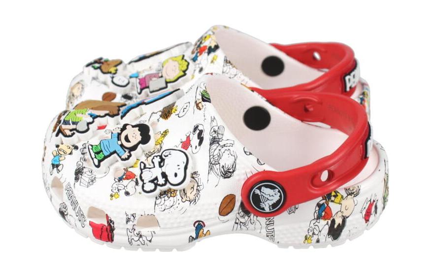 (TD) Crocs Peanuts Classic Clogs 'White Red' 208631-94S