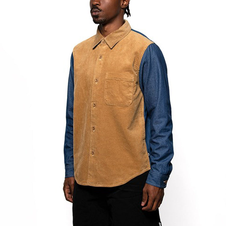 Stussy Corduroy Denim Mix Shirt 'Brown Blue' 1110126